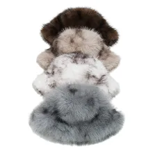 Cross-border European American Trend Joker Warm Fisherman Basin Hat Gradient Fur for Women Casual Winter