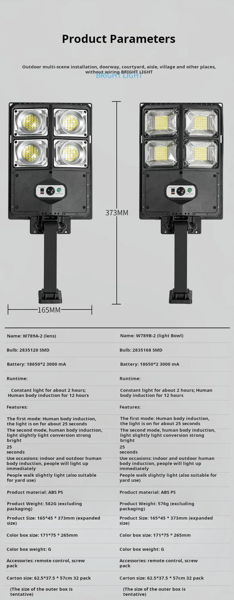 Solar Powered Strong Light Street Lamp for Outdoor Courtyard Lighting
