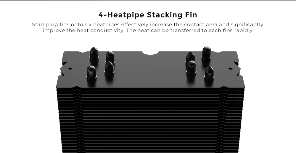 Alseye Cpu Air Cooler 200w Tdp 6mm X 4 Copper Heat Pipes Cpu Cooler