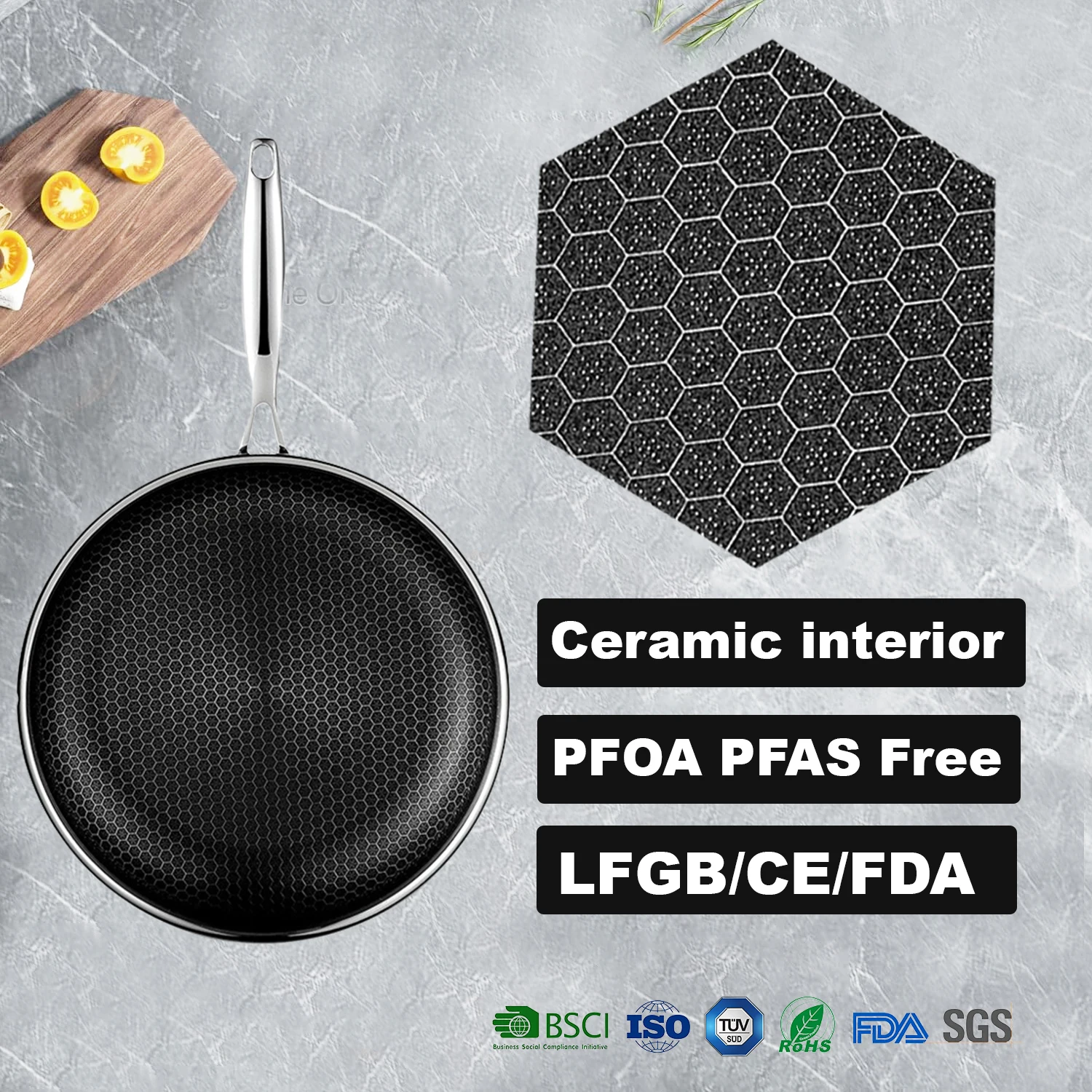 Chef Recommends Elegant Cast Iron Cookware Set Long Handle Germany Design Nonstick Ceramic Coating Induction Stove Compatible