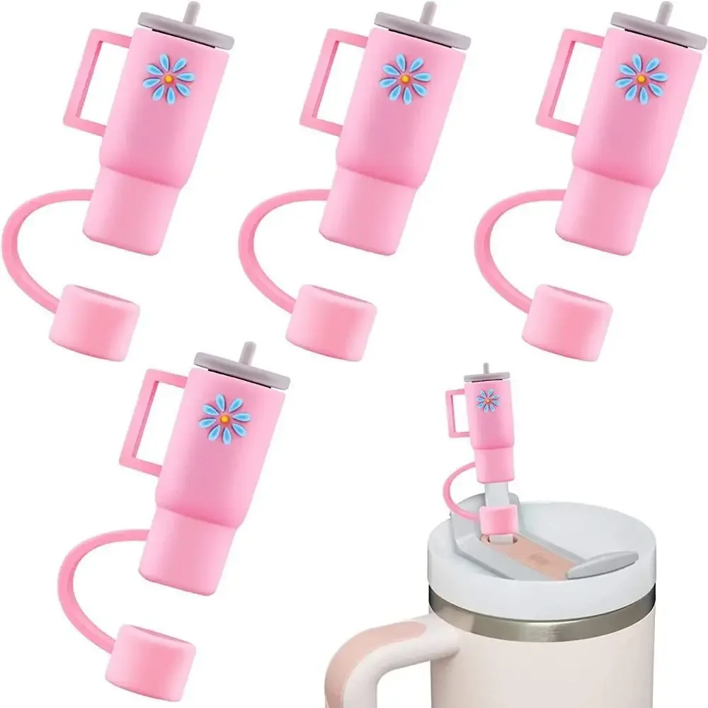 Custom Bulk 8-12mm 10mm Silicone Straw Tips Cover Topper Charm Nurses Cow Boy Hat Bow Reusable Drinking Sport Sneaker