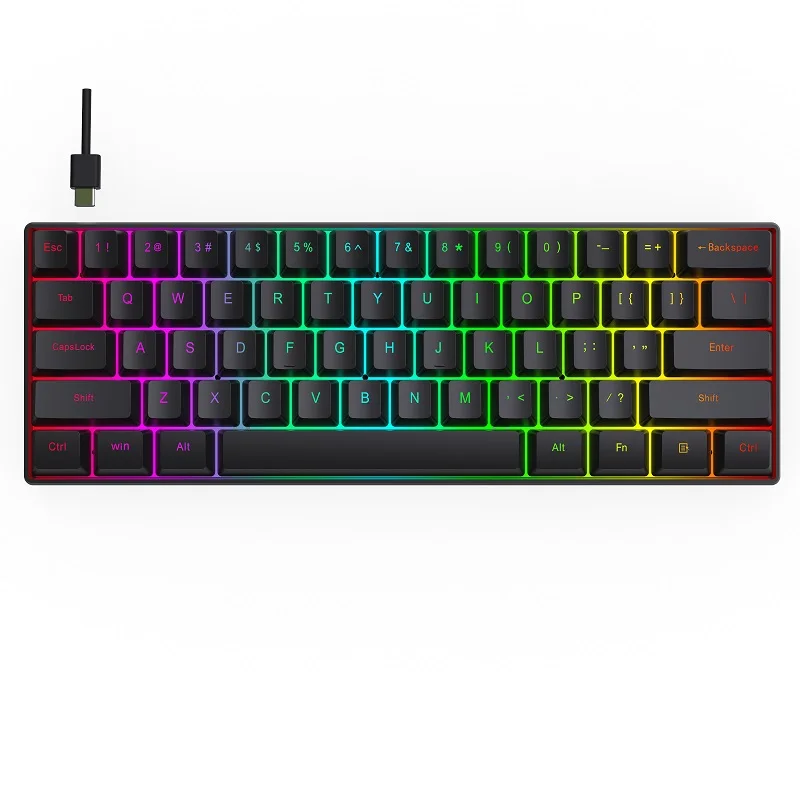 OEM G101 Professional Mechanical Keyboard RGB Anti Ghosting USB Mechanical Keyboard 60 for Home Game Wired Gaming Keyboard