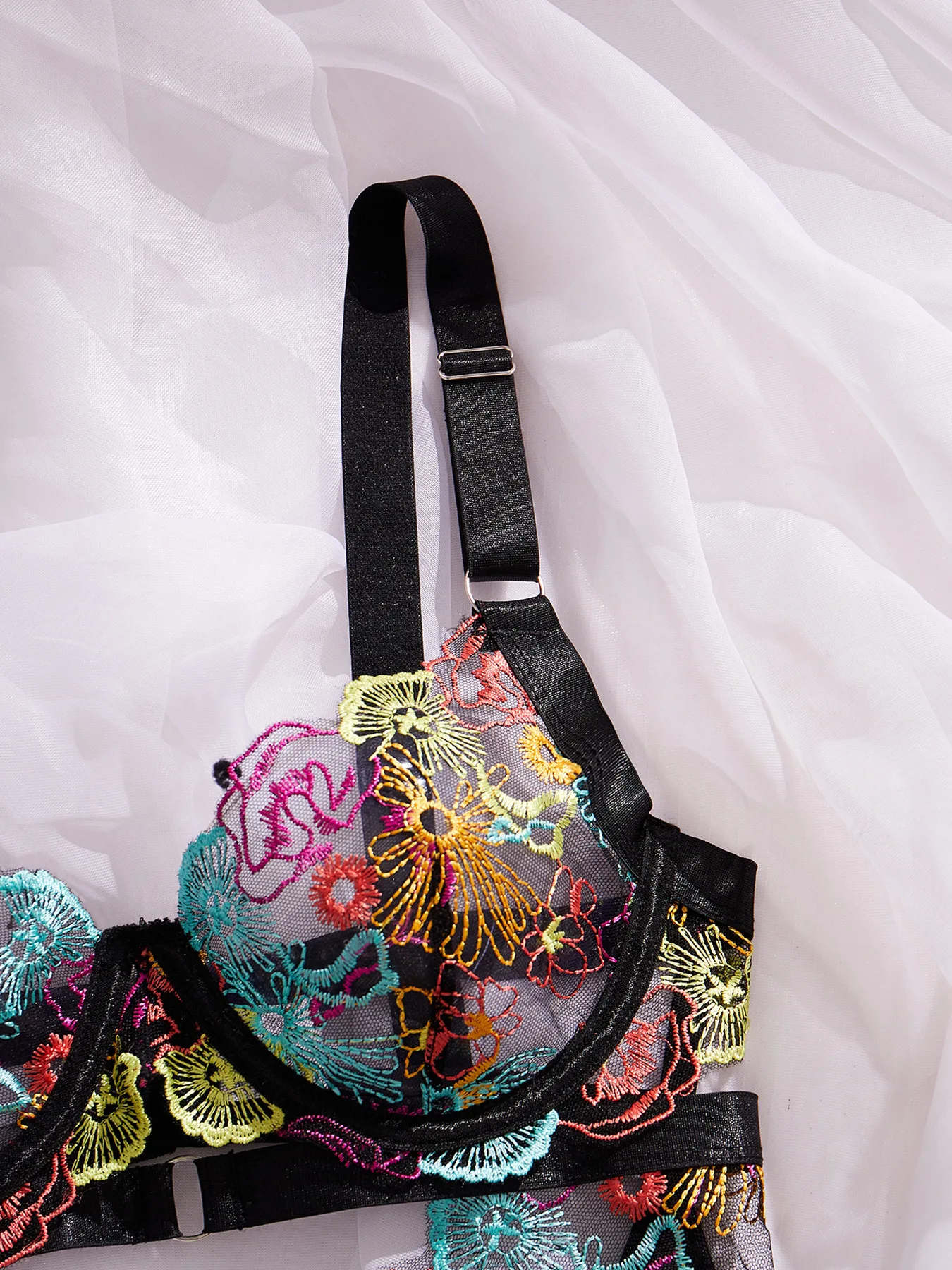Sexy Lingerie Set Bodysuit One Piece Bra Female Embroidery Floral ...