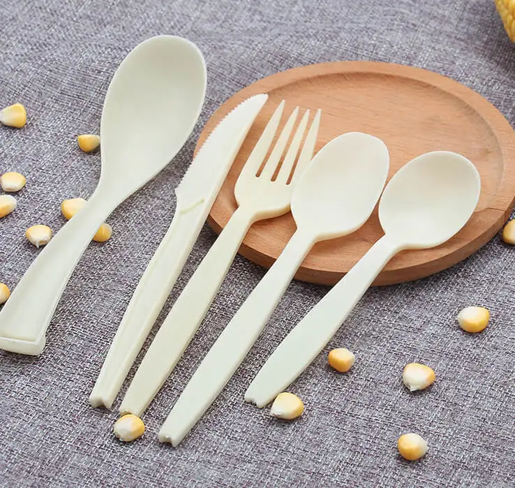 Cornstarch Spoons Take Out Corn Starch Cutlery Recyclable Forks