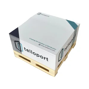 Wholesale Cube Self-Adhesive Sticky Notes Pad CMYK Printing Feature-Rich Paper with Wooden Pallet for Promotional Gifts