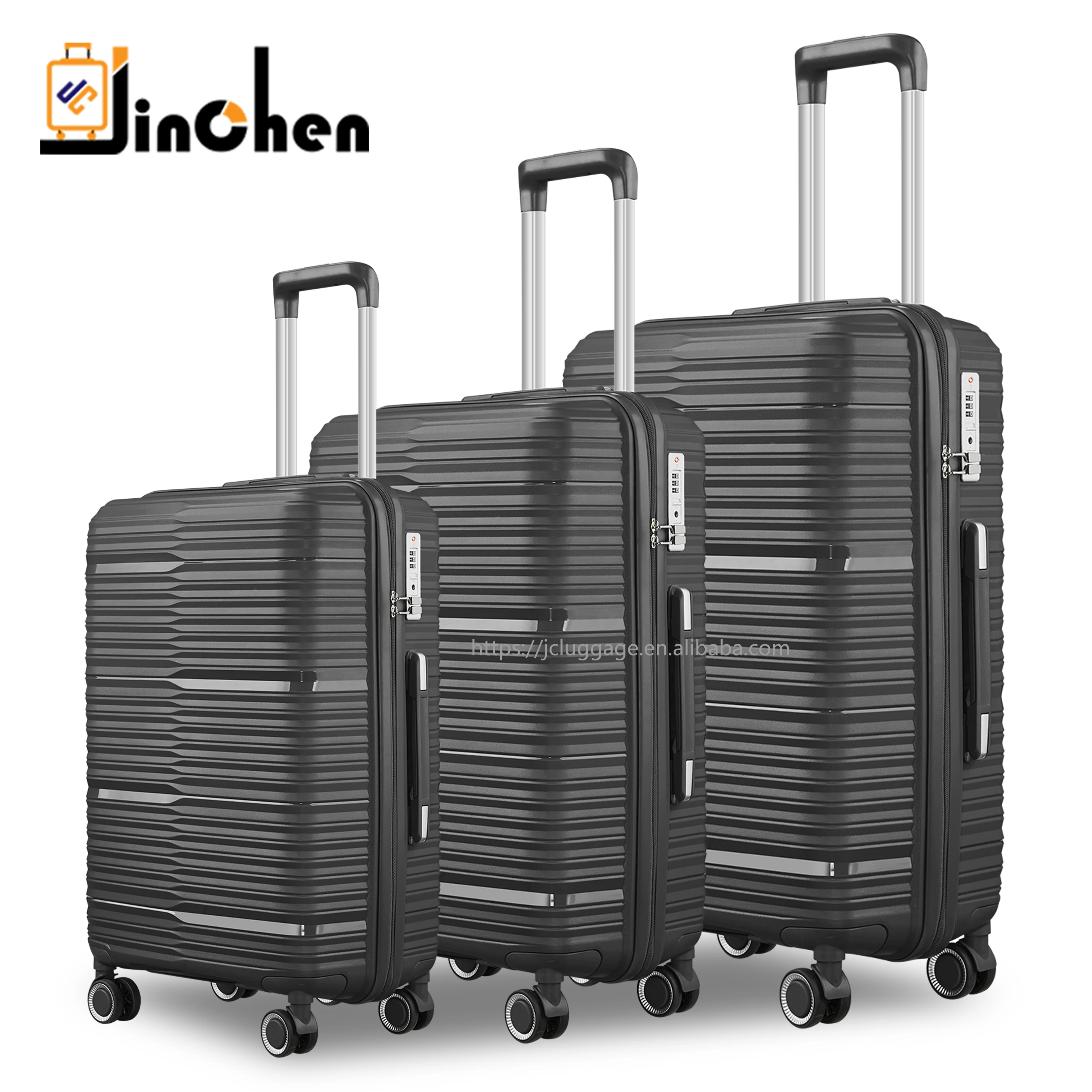 Luxury Design PP Hot Sale Travel Bags Luggage Classical Style Vintage Trolley Luggage PP Suitcase with Combination TSA Lock