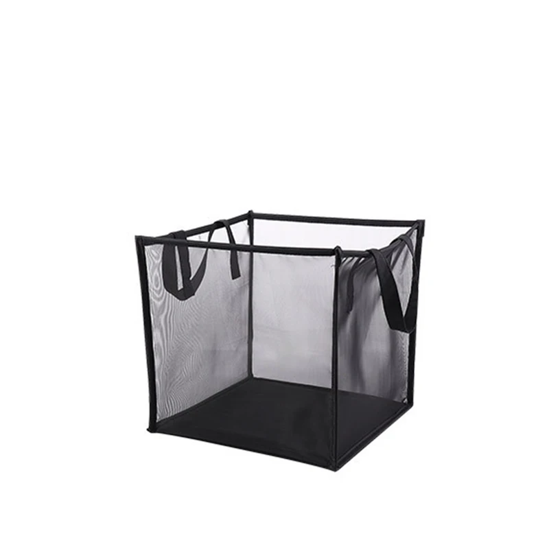 Home Use Customized Material Large Capacity Mesh Collapsible Foldable Dirty Clothes Laundry Baskets with 2 Compartment