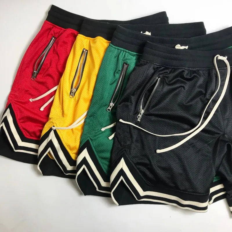 Wholesale 100% Polyester Custom Male Wear Summer Shorts Men Cool Custom side zipper pocket Men Cargo mesh shorts863_voghion.com