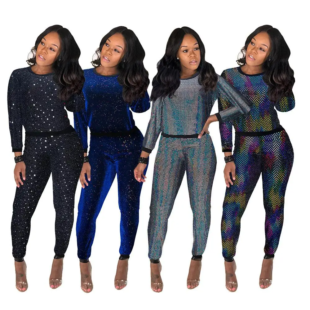 womens sequin sweat suits