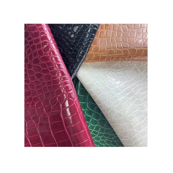 Wholesale PU Leather Fabric High Grade Cowhide Crocodile Pattern For Making Craft Belt Wallet Bag Shoes