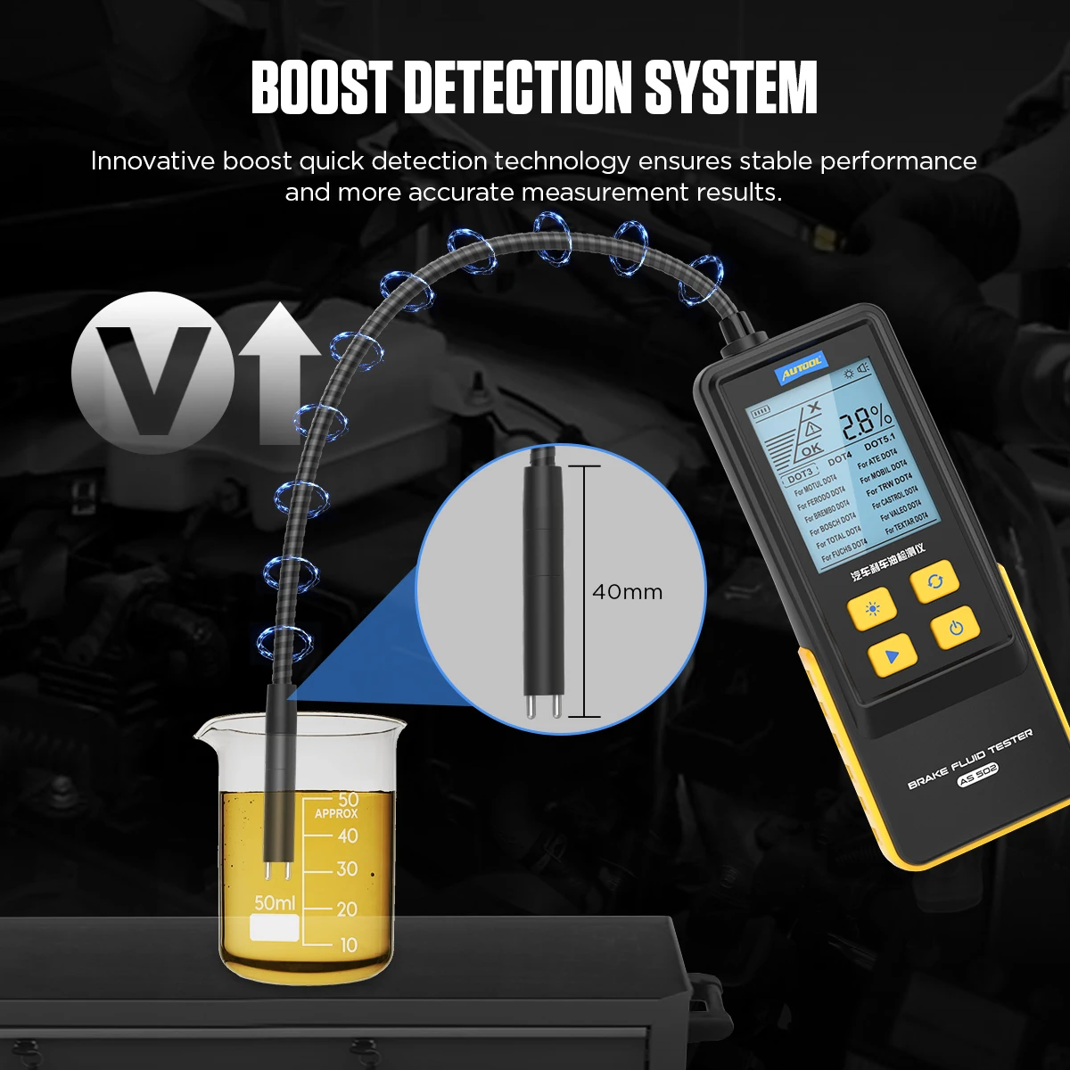 AUTOOL Factory AS502 Professional Electronic Dot Brake Fluid Digital Tester for Cars