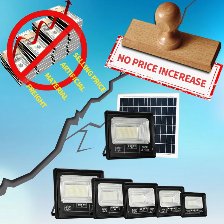 IP67 Aluminum ABS 200w SMD Solar powered Flood Lights Outdoor Led Flood Light With Power Display