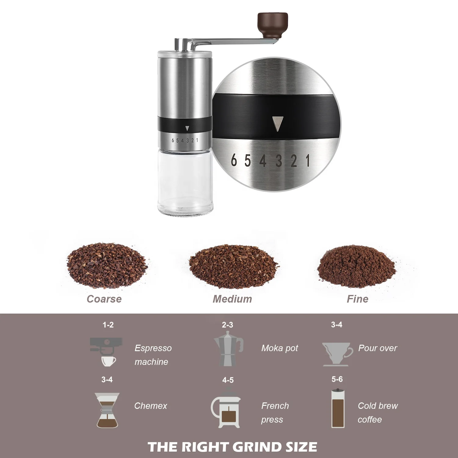 10 Pieces/set of Travel Coffee Accessories Set Including Pu Bags Manual  Grinding