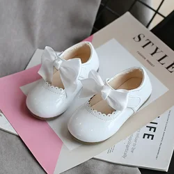 Female baby leather shoes cute bow multifunctional single shoes 2021 spring new fashion dance shoes