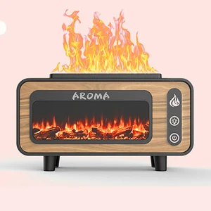 Innovative Electric Mini Humidifier with Fire Flame Aromatherapy Essential Oil Aroma Diffuser for Household Hotels and Cars