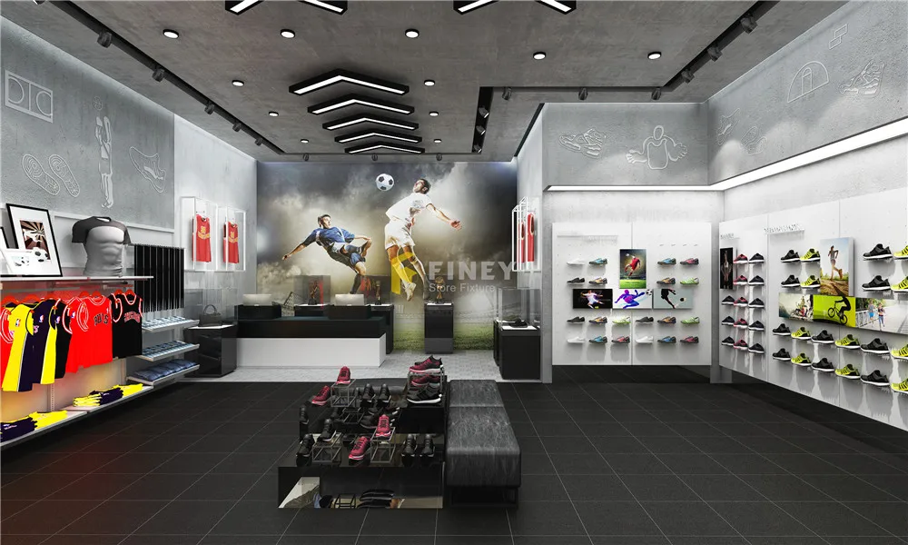 Sport Clothes Shop Interior Design Retail Sport Display Rack Shelves ...