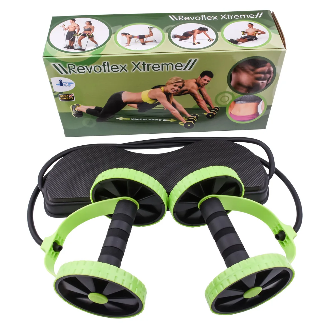 l0105 multi functional indoor training sport fitness equipment abdominal wheel with yoga resistance pull rope-2