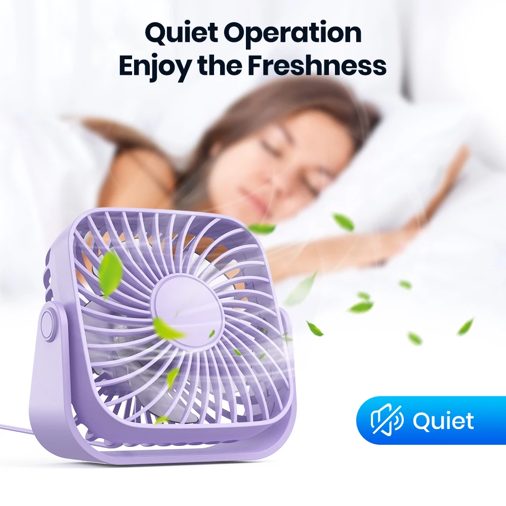 OEM K52 2024 New Design Customized USB Mini Table Fan Mute Large Wind Low Noise Desktop Fan