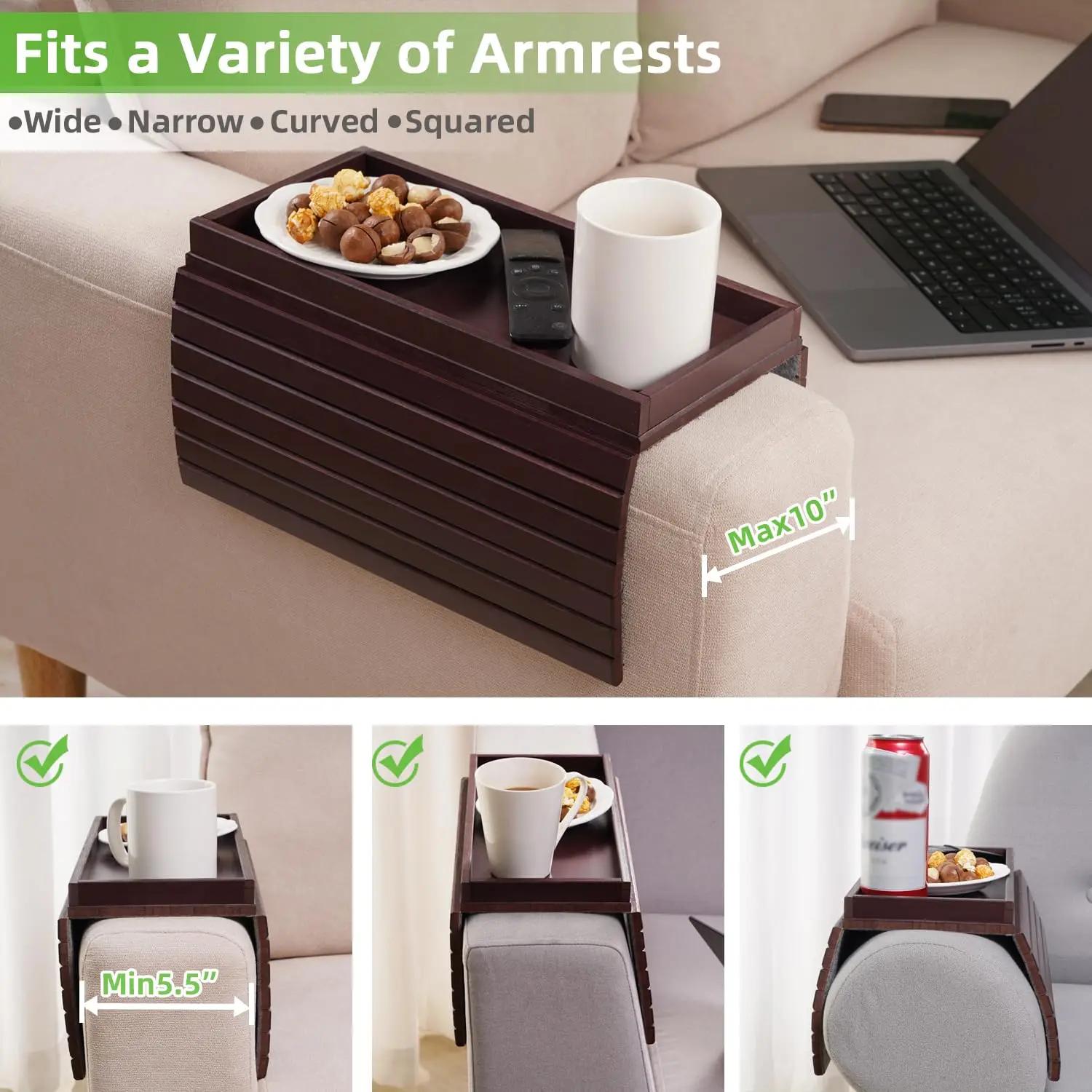 product zc custom couch tray anti slip couch armrest table customized logo couch arm tray sofa armrest tray for livingroom-8