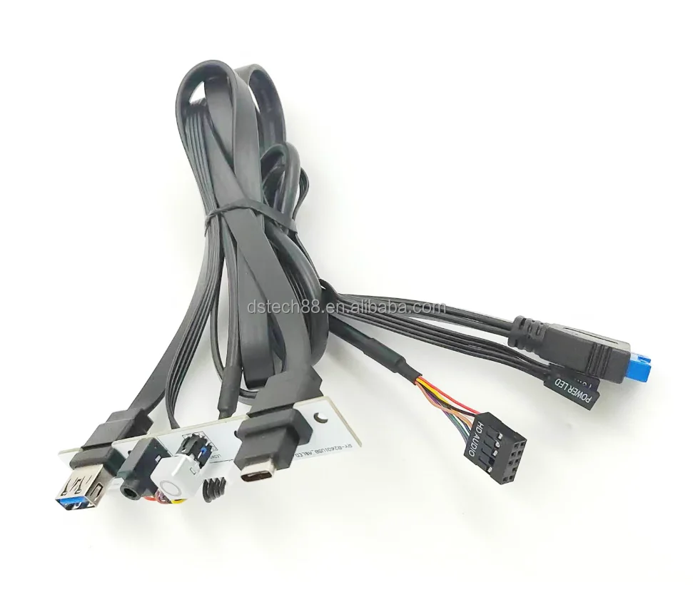 Pc Computer Case Pcb Front Panel Usb 3.0 Hd Audio Power Switch And Type