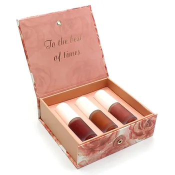 Custom logo Gift Box perfume Packaging essential oil lipstick  rigid magnetic paper box with logo printing