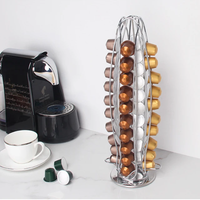 E 2021 Factory Directly Capsule Coffee Holder Tower Stand Rack Storage Holders for Dolce Gusto Stainless Steel Coffee Holder