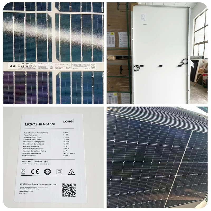 Guangheng China Large Power Longi Solar Panel 540 Watt Monocrystalline Solar Panel Price for Home Dual Glass 550w 108 Cells