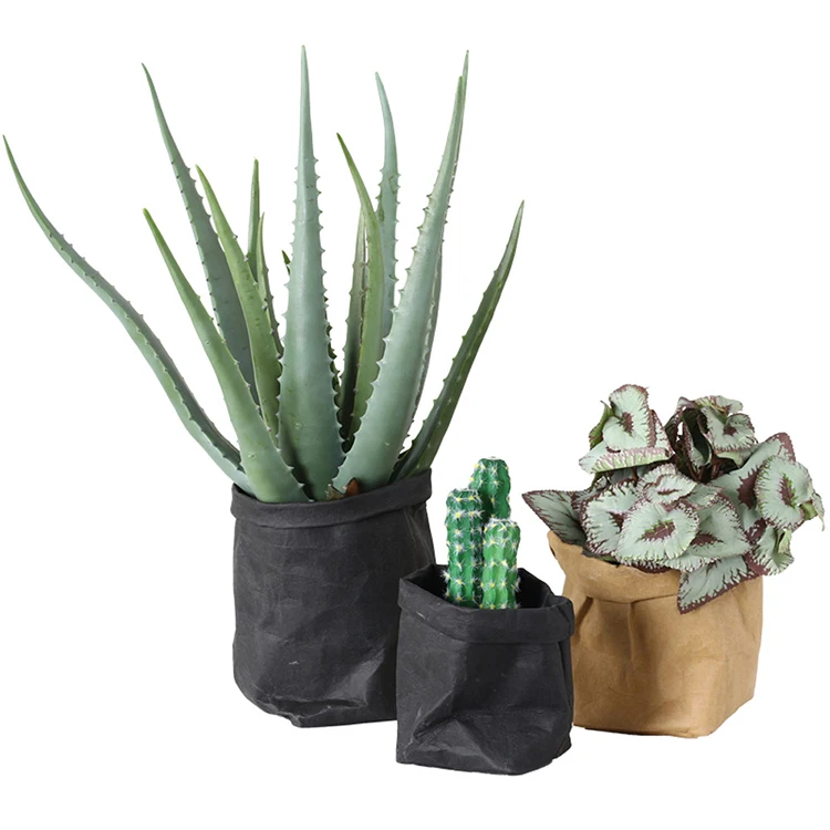 Eco-friendly Stock Kraft Paper Washable Paper Plant Pot Flower Pot Bag