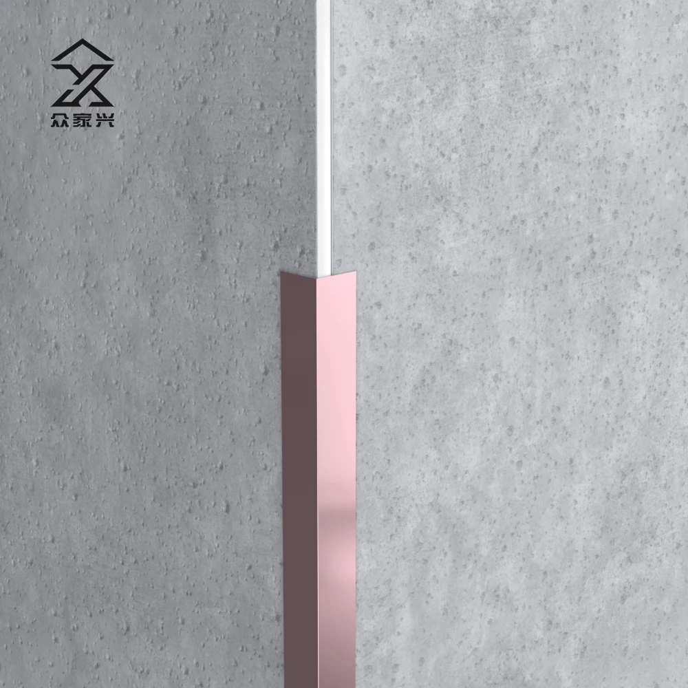 Modern Style Colour Thickness Decorative Brushed Polished 304 Stainless Steel Tile Trim factory