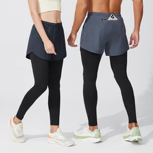 Cross-border Fitness Pants Elastic Running Quick-drying Basketball Training Two-piece Tight Pants Men