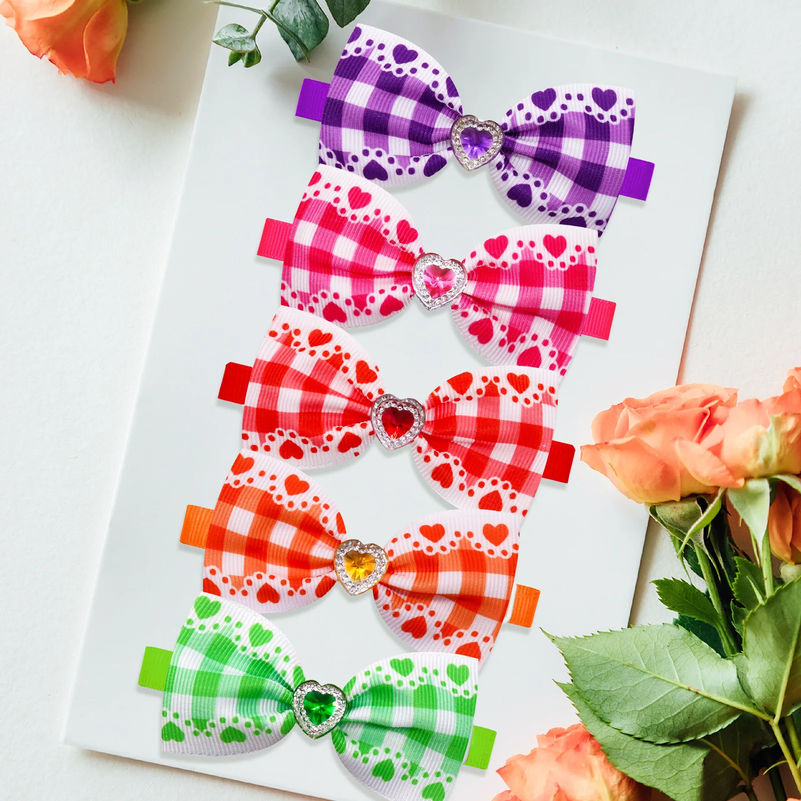 Pet Plaid Love Diamond Bow Tie Collar Hfcaccb59965a4245b331629f05a4b855u