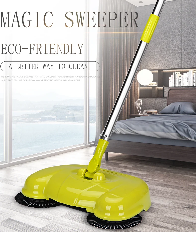floor sweeper hand push cleaning floor  magic spin broom and dustpan set for Household