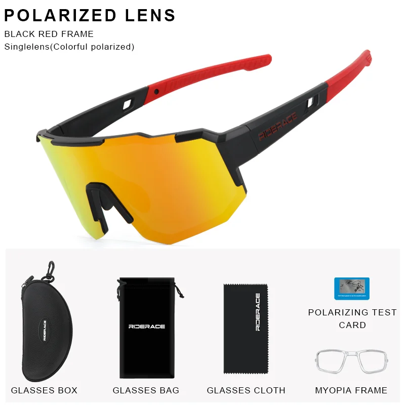 RIDERACE Cycling Glasses UV400 Protection Bicycle Sunglasses Photochromic Polarise Lens Eyewear Outdoor Riding Goggles for Men
