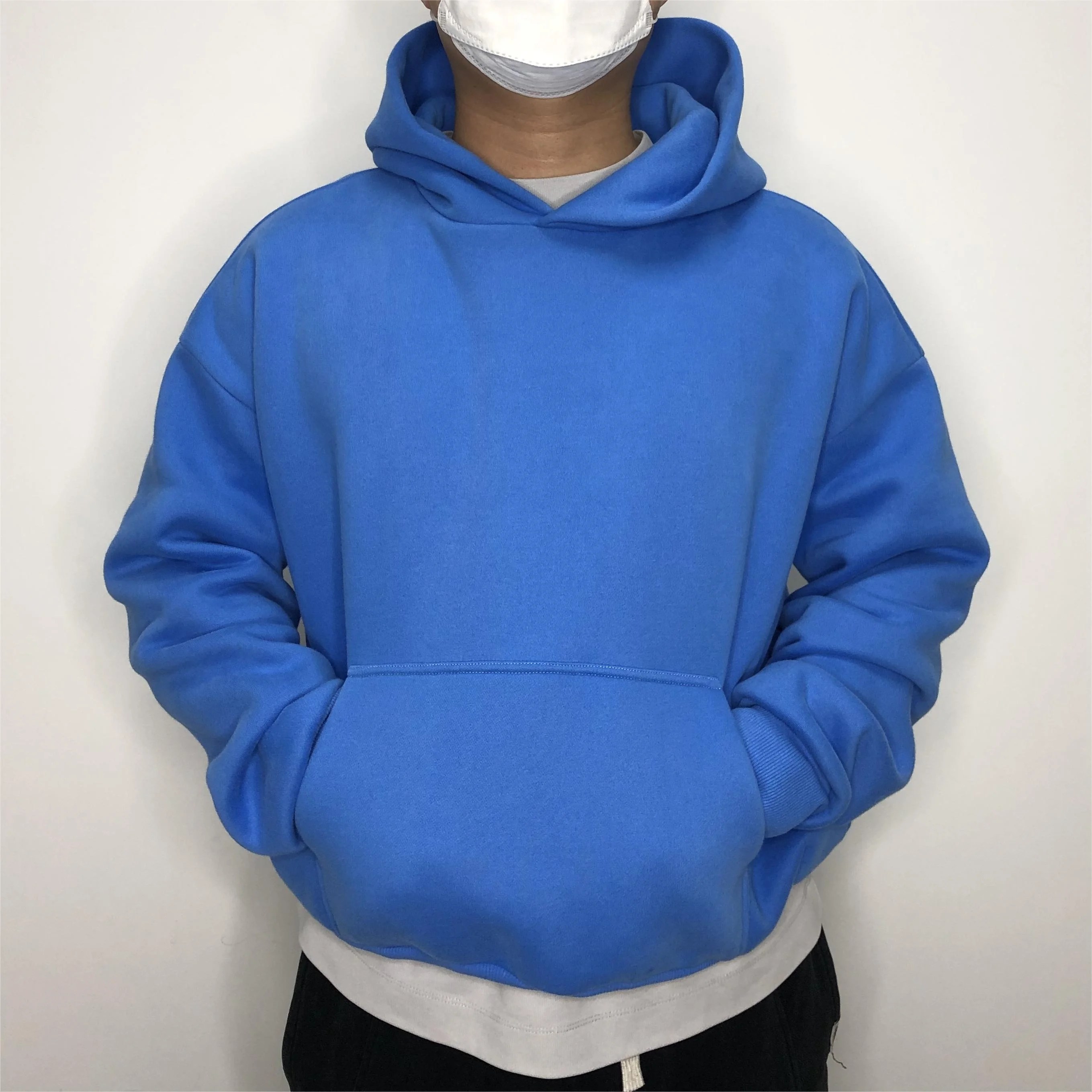 Blank Mens Hoodies High Quality Double Layer 100 Cotton 500 /400gsm