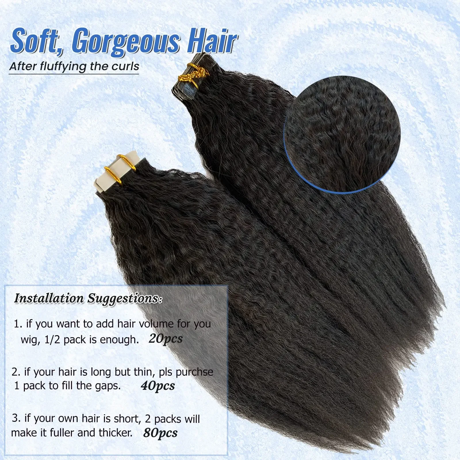 Body Wave Tape In Haarverlängerungen Echthaar – Unsichtbare nahtlose Skin Weft für Frauen_voghion.com