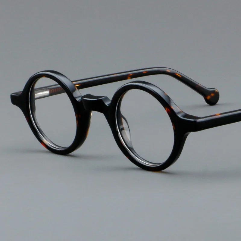 Vintage Wooden Round Acetate Eyeglasses 2026