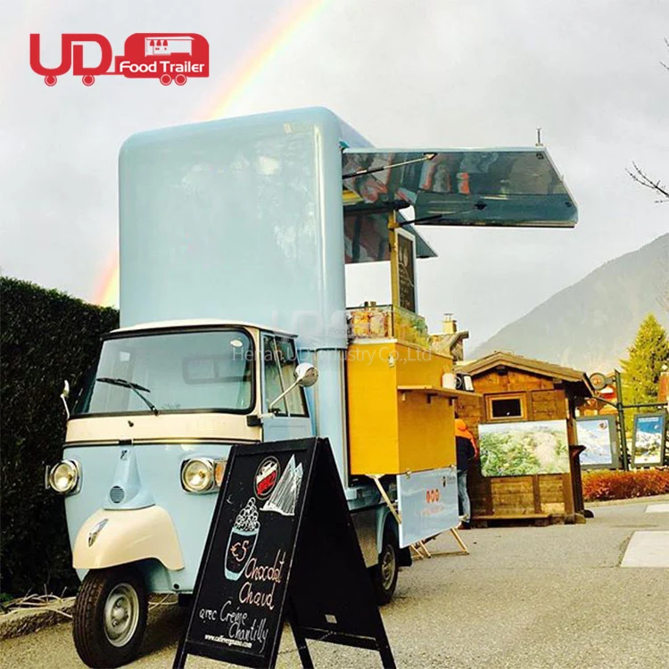 Multi Function Ice Cream Food Cart Electric Tricycle Tuk Tuk Ape Hot Dog Stand Coffee Kiosk Mobile Food Truck