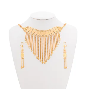 champagne Gold Plated Jewelry Necklace Women Luxury Jewelry Set Jewelry for Women Fashion Pendant Necklace