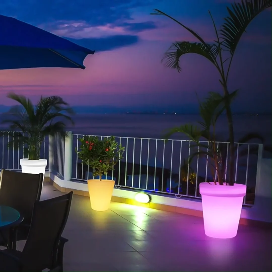 20w Solar Flower Pot Light Ip54 Outdoor Waterproof Led Path Lamp Warm