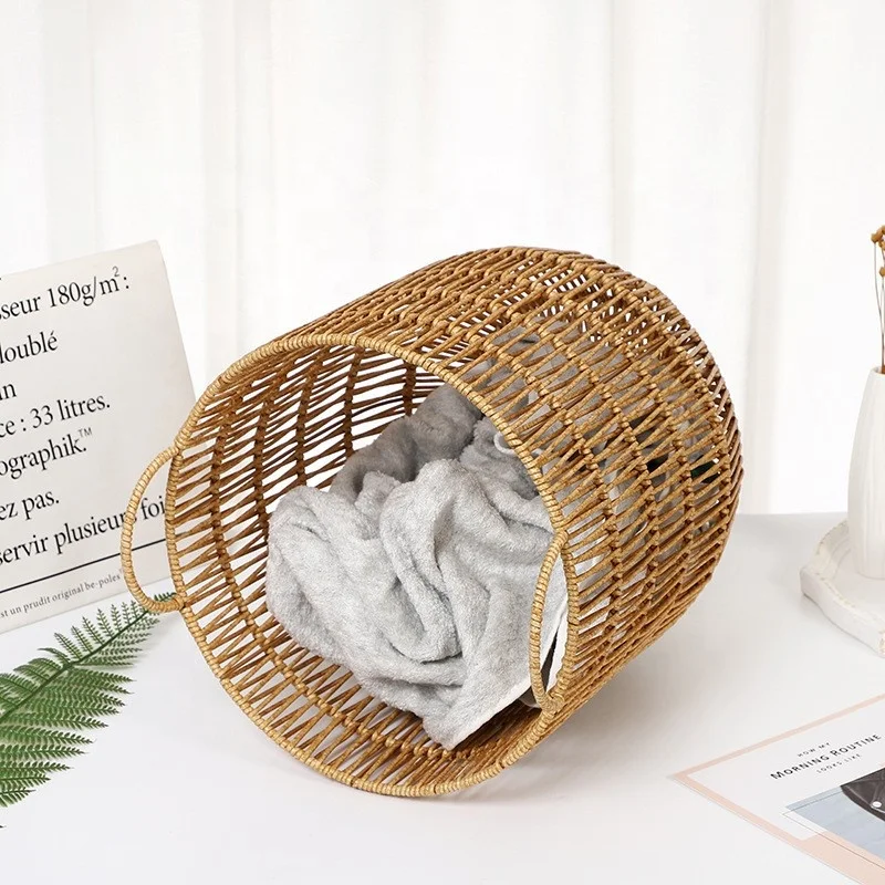 Home Deco Custom Handmade Wicker Natural Trays Craft Rattan Basket Toy