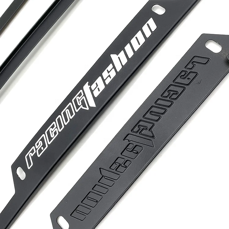 Пользовательский размер США матовый черный цвет лазерная гравировка алюминиевая рамка номерного знака автомобиля