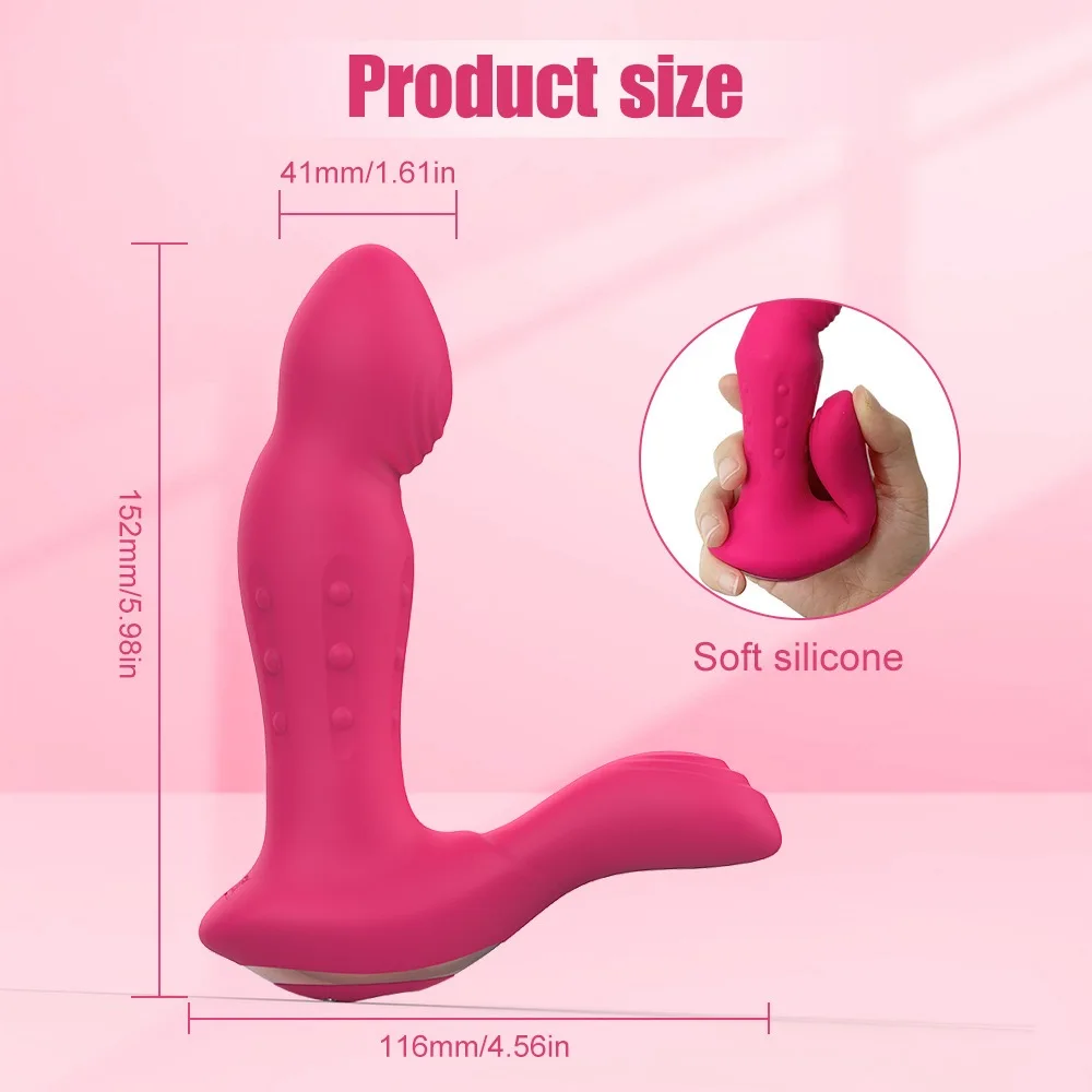 Wireless Remote Control Dildo Vibrator 9 Wiggling Prostate Massager 9 Vibrating Silicone Anal Butt Plug Male Sex Toy for Men