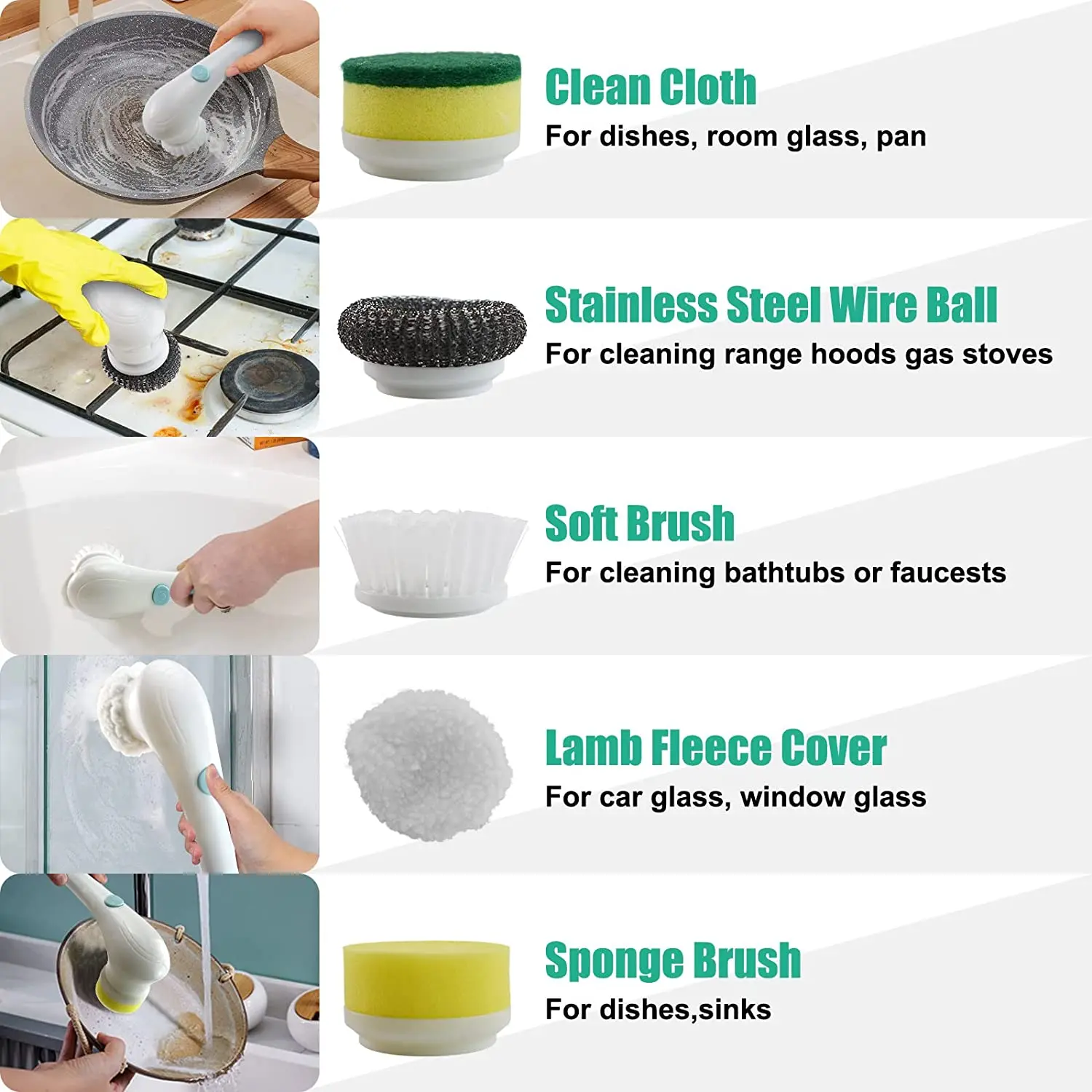 Electric Spin Scrubber Cordless Power Spinning Scrub Brush Handheld