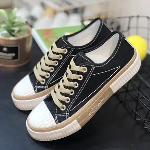 2026 Spring Summer New Low-Top Biscuit Canvas Shoes for Women Korean Version Joker Student Casual Board Shoes Trendy Canvas