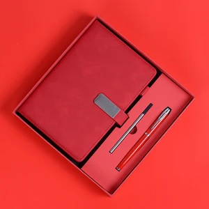 Luxury Elegant A5 PU Notebook Set with Durable Magnetic Leather Cover Office Notebook Set Pen Refill Durable Gift Notebook Set