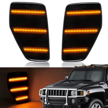 thumbnail interactive-video image 1 of JDMTECH Front Fender Side Marker Light Covers – Carbon Fiber Style – 2006-2010 Hummer H3 H3T 1 of 3