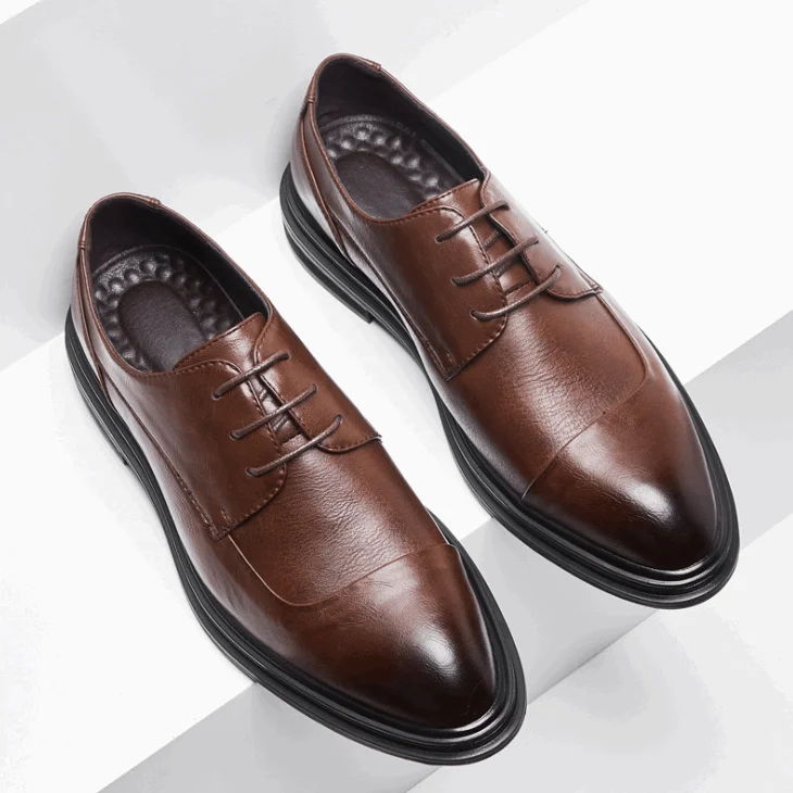 Men Leather Formal Shoes Lace Up Dress 