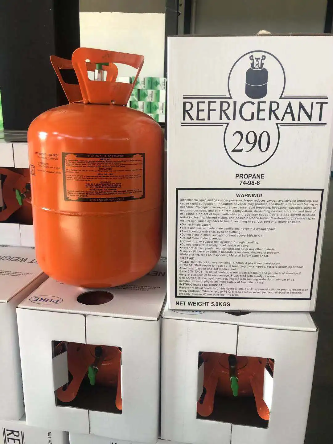 Refrigerant Gas R290 a Cylinder 5kg High Quality 99.9% Purity ...