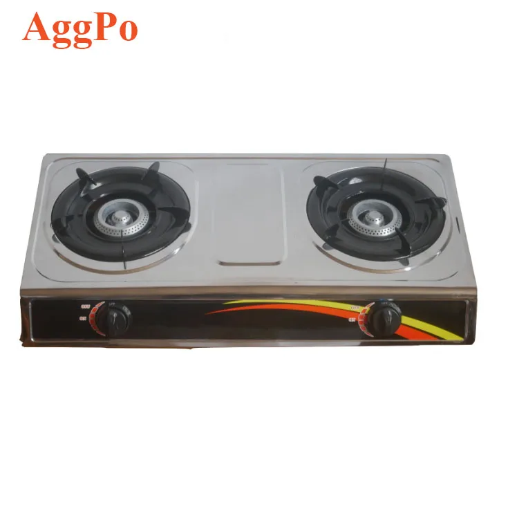 28 Inch Gas Stove Cooktop Dual Burners Stainless Steel Strong Energy