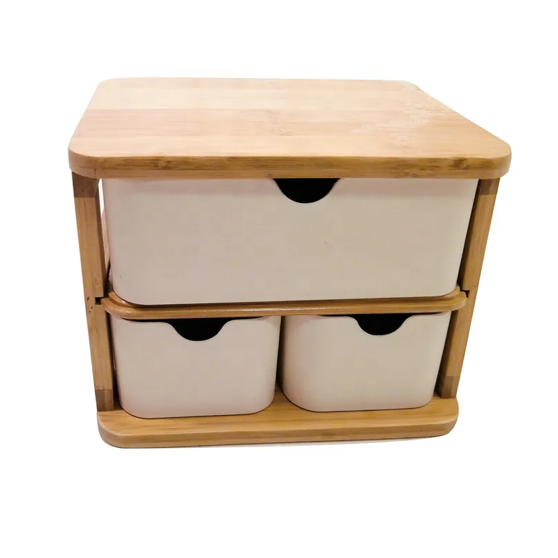 Роскошный декоративный Домашний Органайзер из бамбукового волокна, настольный органайзер, коробки для хранения с ящиком